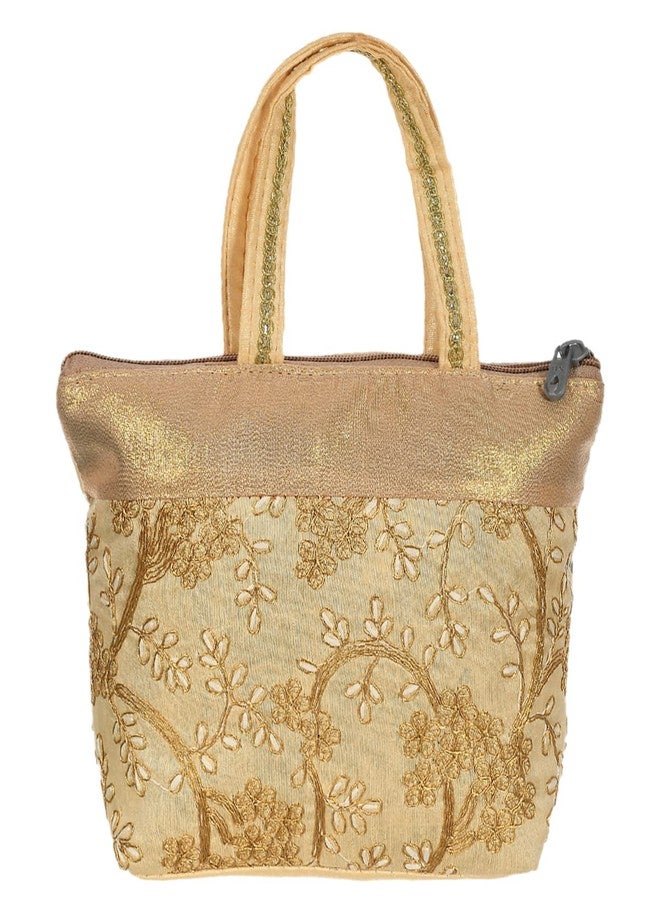 كوبير إندستريز حقيبة يد نسائية/بنات من البوليستر المطرز من شركة كوبر للصناعات، مزودة بمقبض، عبوة من قطعتين (لون كريمي) 54KM4029 - Image 2